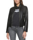 Фото #1 товара Faux-Leather Latch Collar Lined Moto Racer Jacket