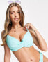 Фото #3 товара Pour Moi Fuller Bust Free Spirit twisted front bikini top in mint