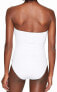 Фото #4 товара Letarte Women's Bandeau One-Piece White Swimsuit size Small 180100