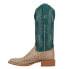 R. Watson Boots Full Quill Ostrich Embroidered Square Toe Cowboy Womens Beige,