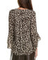 Vince Camuto V-Neck Flutter Sleeve Elegant Leopard Blouse Women's