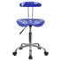 Vibrant Nautical Blue And Chrome Swivel Task Chair With Tractor Seat
