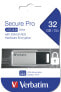Фото #8 товара Verbatim Secure Pro - USB 3.0 Drive 32 GB - Silver - 32 GB - USB Type-A - 3.2 Gen 1 (3.1 Gen 1) - Capless - Silver