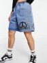 Obey easy denim noise shorts in blue