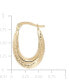 ფოტო #5 პროდუქტის Graduated Textured Chunky Oval Hoop Earrings in 14k Gold, Created for Macy's
