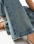 Фото #2 товара Mango straight leg oversized jeans in vintage washed dark blue