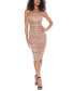 Фото #1 товара Women's Metallic Glitter Bodycon Dress