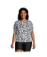 ფოტო #5 პროდუქტის Plus Size Crew Neck Elbow Sleeve Rash Guard UPF 50 Sun Protection Modest Swim Tee Print