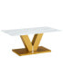 Modern Luxury Coffee Table with Golden Accents, Durable and Easy to Assemble