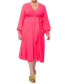 Фото #1 товара Plus Size LilyPad Midi Dress