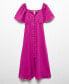 ფოტო #14 პროდუქტის Women's Buttoned Linen-Blend Dress