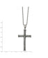 ფოტო #2 პროდუქტის Antiqued Polished Cross Pendant on a Ball Chain Necklace