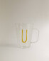 Borosilicate mug with initial u