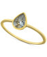 ფოტო #3 პროდუქტის Cubic Zirconia Pear Bezel Ring in 18k Gold-Plated Sterling Silver, Created for Macy's