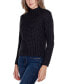 Фото #3 товара Black Label Women's Embellished Mock Neck Ribbed Sweater