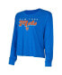 ფოტო #3 პროდუქტის Women's Royal New York Mets Meter Knit Long Sleeve T-shirt and Shorts Set