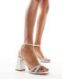 Be Mine Abina embellished sandals in ivory satin