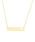 Gold Plated Bar with Cut Out Heart Necklace