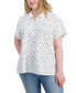 Plus Size Printed Dots Polo Shirt