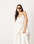 ASOS EDITION extreme cami trapeze maxi dress with circles in white