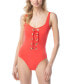 Фото #2 товара Lace-Up One-Piece Swimsuit
