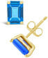 ფოტო #2 პროდუქტის Blue Topaz (1-3/8 ct. t.w.) Stud Earrings in 14K Yellow Gold or 14K White Gold