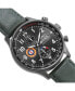 Фото #1 товара Men's Hawker Hurricane Chronograph Dark Green Genuine Leather Strap Watch 42mm