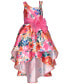 ფოტო #2 პროდუქტის Big Girls Floral-Print Double-High-Low Dress