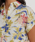 Фото #3 товара Petite Linen Floral Short-Sleeve Shirt