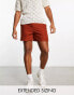 Фото #1 товара ASOS DESIGN wide textured shorts in shorter length in brown