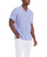 Фото #5 товара Men's Short Sleeve Linen Cotton Grid Dobby Shirt