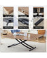 Фото #10 товара Minimalist lifting table with wooden sticker top & faux leather chairs