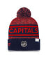 Men's Navy, Red Washington Capitals Authentic Pro Cuffed Knit Hat with Pom