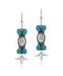 Фото #1 товара Genuine Gemstone Sterling Silver Lever Back Earrings