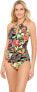 Фото #1 товара Lauren Ralph Lauren 285470 Tropical High Neck One-Piece Multicolored, Size 14
