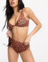 Billabong Spotted In Paradise high waist bikini bottom in reversible animal print