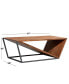 Фото #2 товара Small Metal and Wood Triangular Table for Home Display