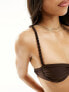 Фото #5 товара Candypants braided ruched underwire bikini top in dark brown