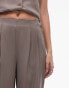 Topshop co-ord high waist button detail soft tailored trouser in mink Коричневый, 42 - фото #5