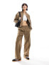 Noisy May ankle drawstring trouser co-ord in beige