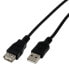 Фото #1 товара MCL Samar MCL MC922AMF-5M/N - 5 m - USB A - USB A - USB 2.0 - Male/Female - Black