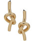 ფოტო #1 პროდუქტის Gold-Tone Knotted Bar Drop Earrings