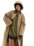 Only cord detail trench coat in camel