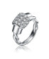 Фото #1 товара Sterling Silver Clear Cubic Zirconia Cluster Twisted Ring