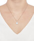 ფოტო #2 პროდუქტის Lab-Grown White Sapphire Accent Gemstone 18" Pendant Necklace in Sterling Silver