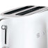 SMEG Four Slice Toaster Stainless Steel TSF02SSEU - 4 slice(s) - Chrome - Steel - Buttons - Level - Rotary - China - 1500 W
