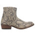 Dingo Clementine Snake Print Round Toe Studded Booties Womens Beige Casual Boots