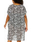 ფოტო #2 პროდუქტის Plus Size V-Neck Short-Sleeve Tunic Cover-Up