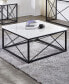 Steve Silver Skyler 36" Square Marble and Metal Cocktail Table