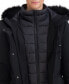 ფოტო #4 პროდუქტის Women's Belted Faux-Fur-Trim Hooded Puffer Coat